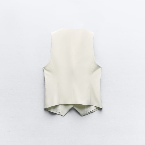 Zara tailored waistcoat (vest) ecru size S available BNWT - Picture 4 of 5